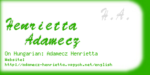 henrietta adamecz business card